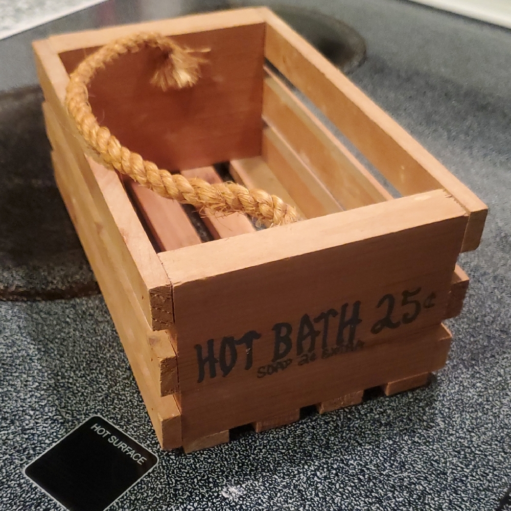 Rustic Wooden Soap Holder with Rope Handle